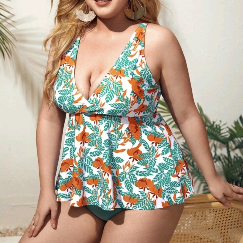 Tropical Floral Tankini Set Size 4XL